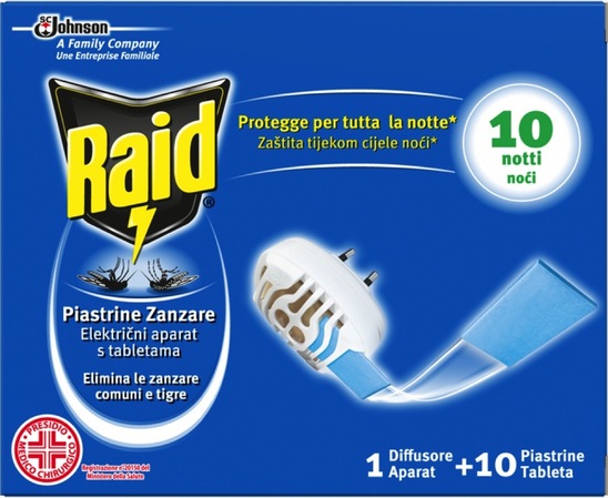 Insekticid Raid piastrine, komplet In 10 tablet