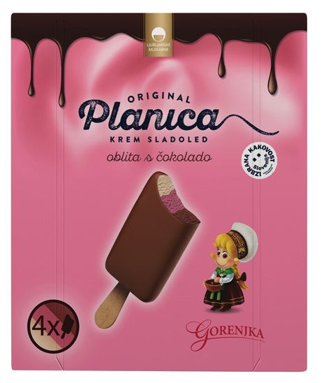 Sladoled na palčki, čokolada, Planica, 4 x 120 ml