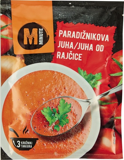 Kremna paradižnikova juha, Minute, 65 g