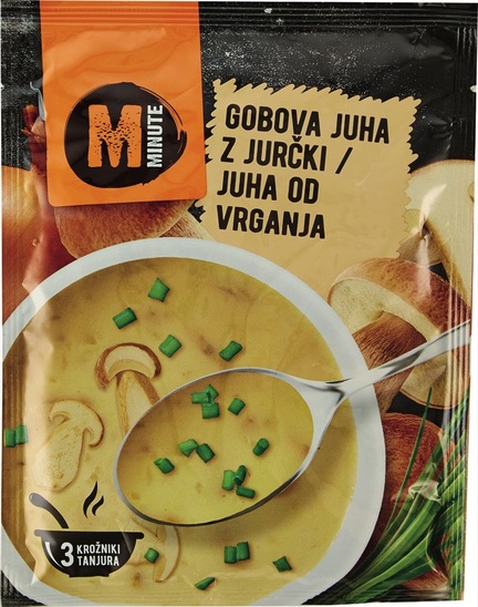 Kremna gobova juha z jurčki, Minute, 60 g