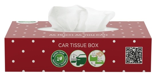 Papirnati robčki Paloma Sensitive Care Car box, 3-slojni, 55 kosov