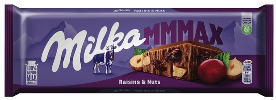 Čokolada z lešniki in rozinami, Milka, 270 g