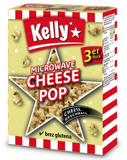 Koruza za pokovko z okusom sira, Kelly's, 3 x 90 g