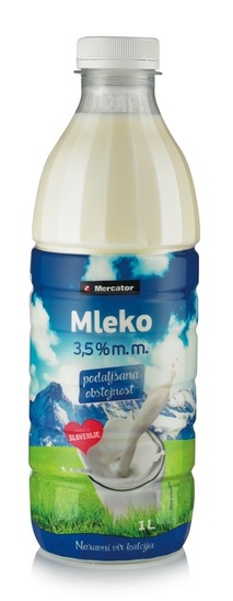 Mleko s podaljšano svežino, 3,5 % m.m., Mercator, 1 l