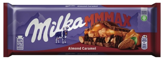 Čokolada z mandlji in karamelo, Milka, 300 g