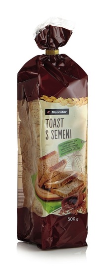 Toast s semeni, Mercator, 500 g
