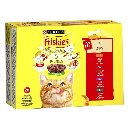 Hrana za mačke, meso, Friskies, 12 x 85 g