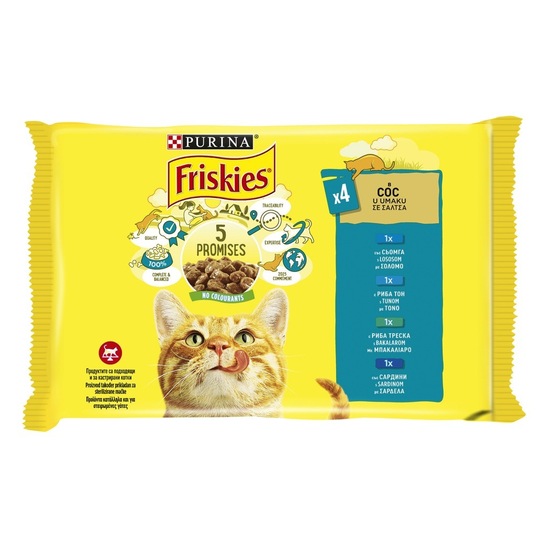 Hrana za mačke, riba, Friskies, 4 x 85 g