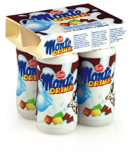 Mlečni napitek Monte Drink, Zott, 4x95ml