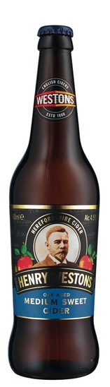 Cider Henry Westons Medium Sweet, 4,5 % alkohola, 0,5 l