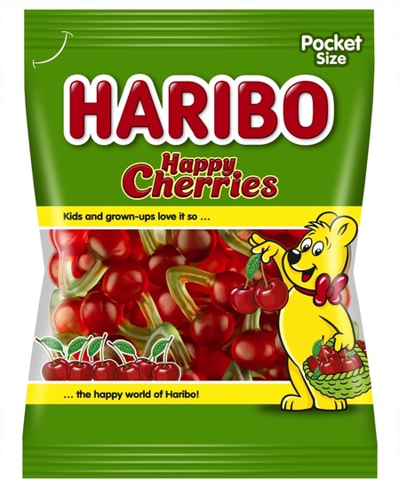 Bonboni Happy Cherries, Haribo, 100 g