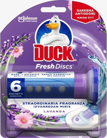 Wc osvežilec Fresh Discs Lavanda, nastavek + polnilo, Duck, 36 ml