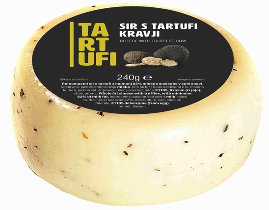 Kravji - ovčji sir s črnimi tartufi, Prodan, 240 g