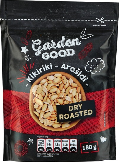 Praženi arašidi, neslani, Garden Good, 180 g