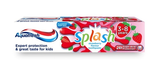 Zobna pasta Splash kids Strawberry & Mint, Aquafresh, 50 ml