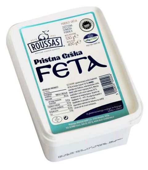 Sir feta, v slanici, Roussas, ZOP, pakirano, 400 g