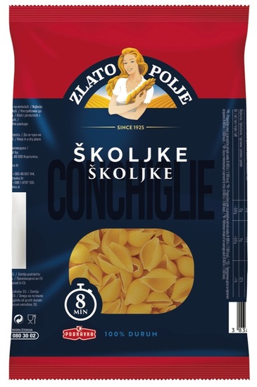 Školjke, durum, Zlato Polje, 400 g