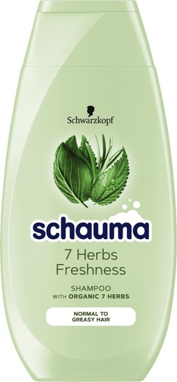 Šampon za lase Schauma 7 zelišč, za normalne lase, ki se hitro zmastijo, 250 ml