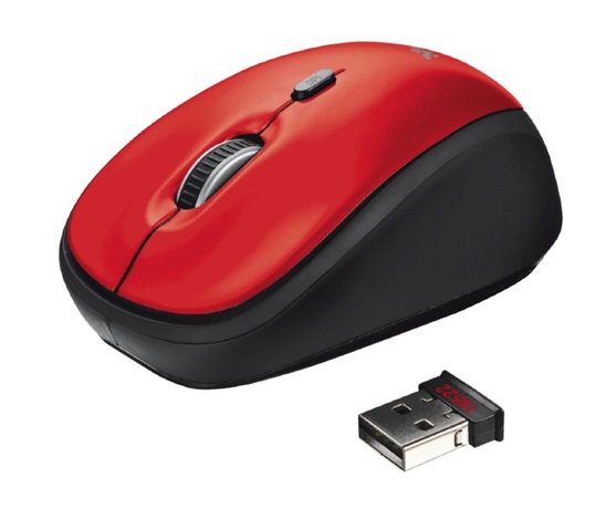 Brezžična miška za računalnik Trust, rdeče barve
