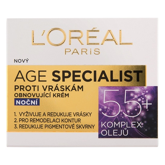 Krema za obraz Age specialist 55 +, anti age, nočna, Loreal, 50 ml