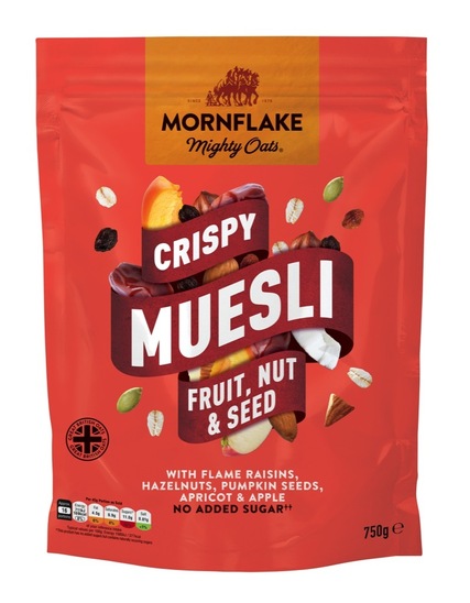 Hrustljavi muesli z oreščki in 5 sadeži, Mornflake, 750g