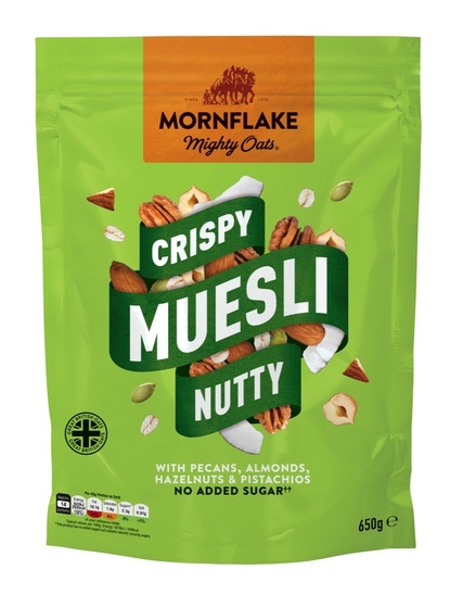 Hrustljavi muesli z oreščki, Mornflake, 650 g