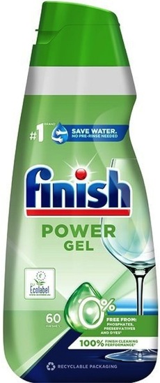 Detergent za strojno pomivanje posode 0% gel XL, Finish, 900 ml