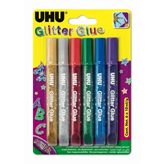 Lepilo UHU glitter glue 6x10ml