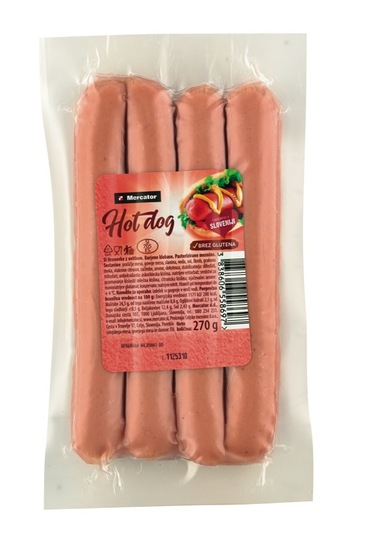 Hrenovke, hot dog, Mercator, pakirano, 270 g