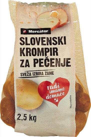 Slovenski krompir za cvrtje, Mercator, pakirano, 2,5 kg