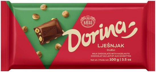 Čokolada s celimi lešniki, Dorina, 100 g