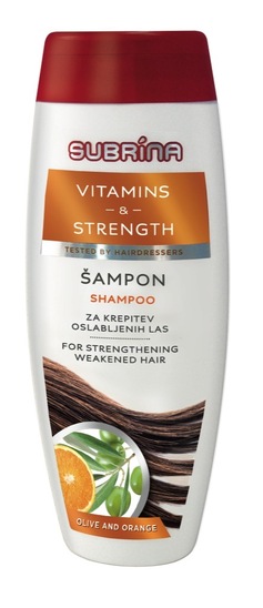 Šampon za krepitev oslabljenih las Vitamin&Strenght, Subrina, 300 ml