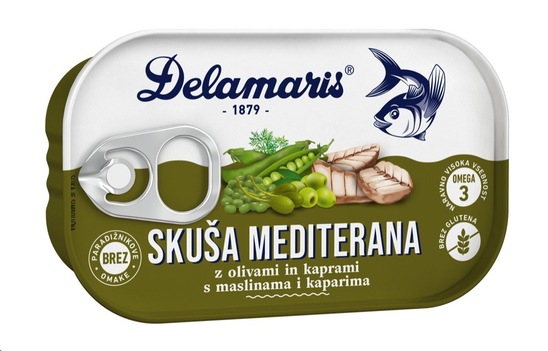Skuša z olivami Mediterana, Delamaris, 125 g