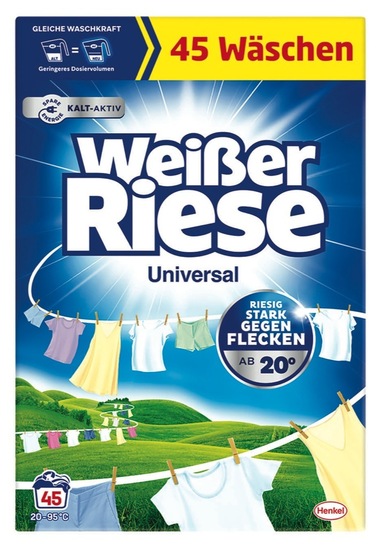 Detergent za pranje perila, Universal, Weisser Riese, 45 pranj, 2,475 kg