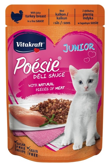 Hrana za mačke Poesie Delisauce, puranja prsa, Vitakraft, 85 g