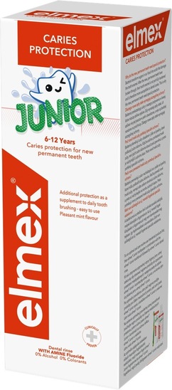 Otroška ustna voda, Junior od 6-12 let, Elmex, 400 ml