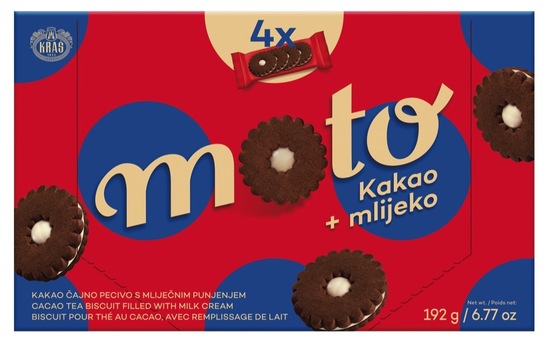 Keksi, kakav in mleko, Moto, 192 g