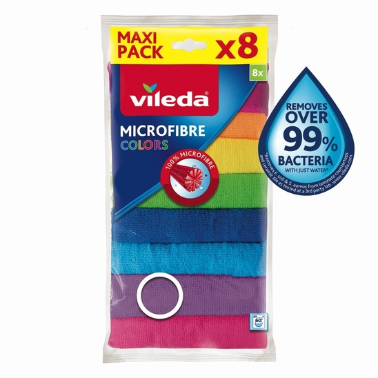 Večnamenska krpa Microfibre Colors, Vileda, 8 kosov