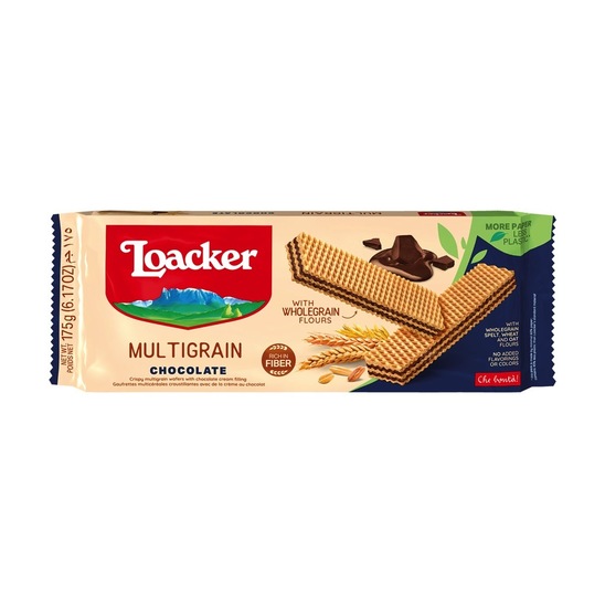 Polnozrnate napolitanke, čokolada, Loacker, 175 g