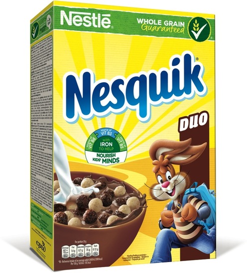 Žitne kroglice z čokolado in belo čokolado Nesquik Duo, Nestle, 375 g