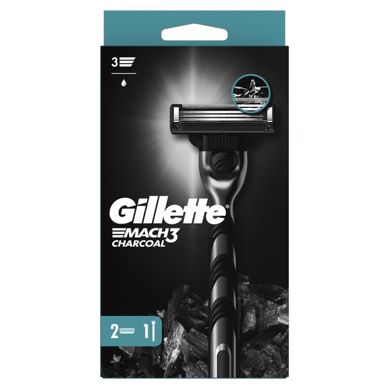 Ročni brivnik Mach3 Charcoal + 2 nastavka, Gillette