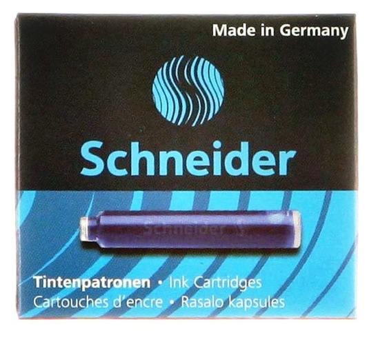 Bombice za nalivno pero Schneider, modre barve, 6 kosov