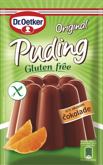 Puding z okusom čokolade, brez glutena, Dr. Oetker, 38 g