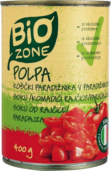 Sesekljan paradižnik, Bio Zone, 400 g
