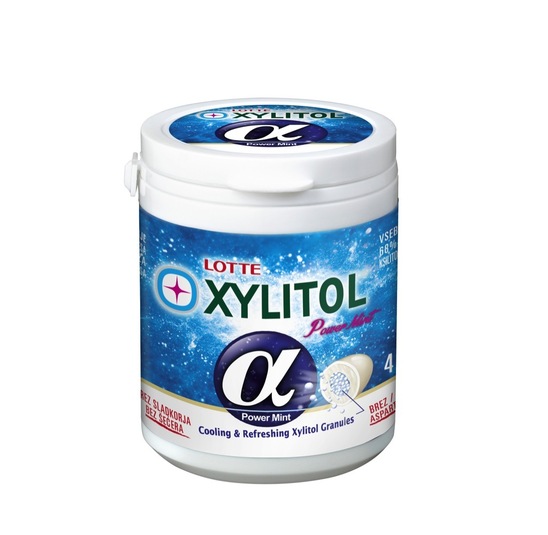 Žvečilni gumi Xylitol Alpha Powermint, Lotte, 86 g