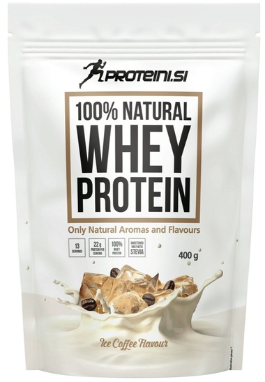 Proteini 100 % Natural Whey, Ice Coffee, Proteini.si, 400 g