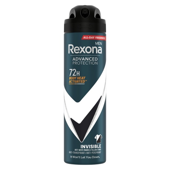 Moški deodorant, Advanced Protection Invisible spraj, Rexona, 150 ml