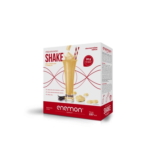 Prehranski shake, bela čokolada z vanilijo, Enemon, 360 g