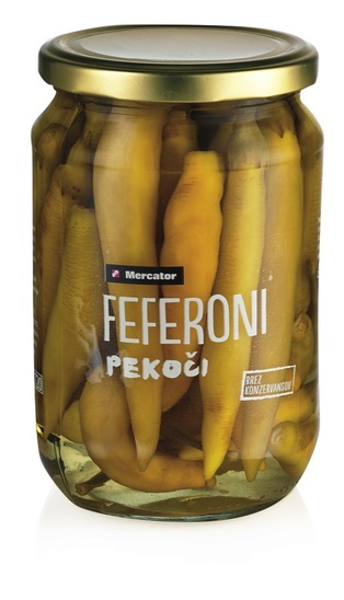 Ostri feferoni, Mercator, 620 g