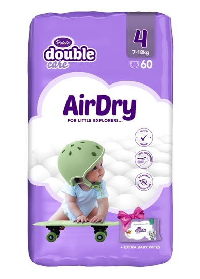 Plenice Violeta Duble Care Air Dry 4 Maxi (7-18 kg), 60 kosov